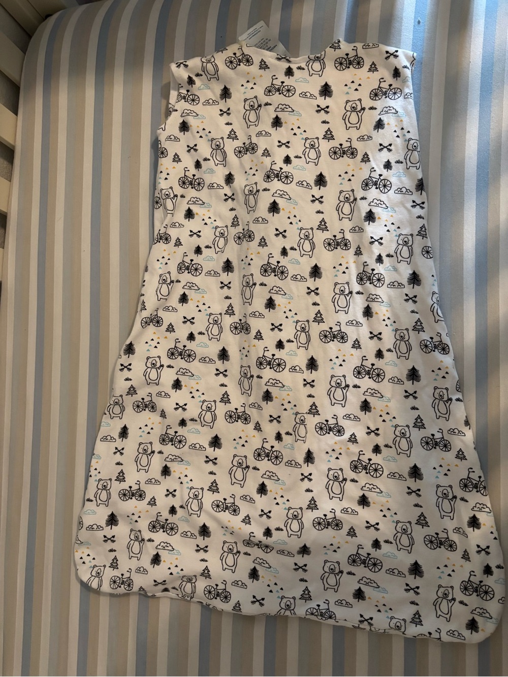 Halo White SleepSack with Black Bear & Bicycle Print - Picture 2 of 3